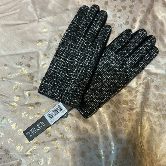 Lilburn-Gloves-BrownBrown.jpg Badgley Mischka Wool Tweed Gloves with Leather Backing